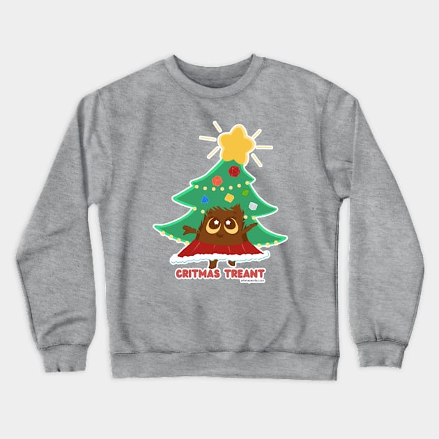 Oh, Critmas Treant // D20 // Christmas Tree Crewneck Sweatshirt by whimsyworks